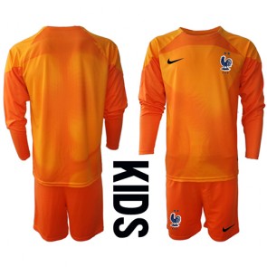France Goalkeeper Replica Home Stadium Kit for Kids World Cup 2022 Long Sleeve (+ pants)